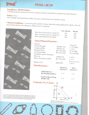  - COMPRESSED FIBRE JOINTINGS
